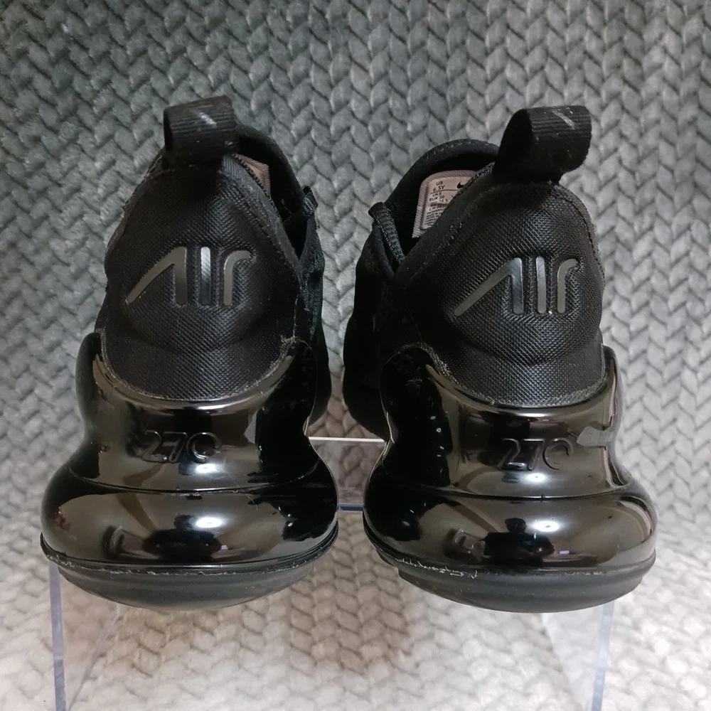Nike Air Max 270 Triple Black GS Walking Running Shoes Size 6.5Y Women's 8